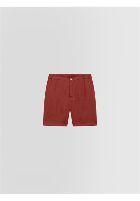 Alpha Studio bermuda in tela di lino color ruggine con vita elasticizzata ALPHA STUDIO | Bermuda | AU-5373Q1011